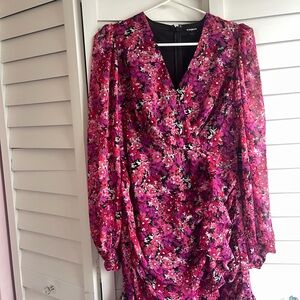 Express Vibrant Floral Long Sleeve Dress valentines dress